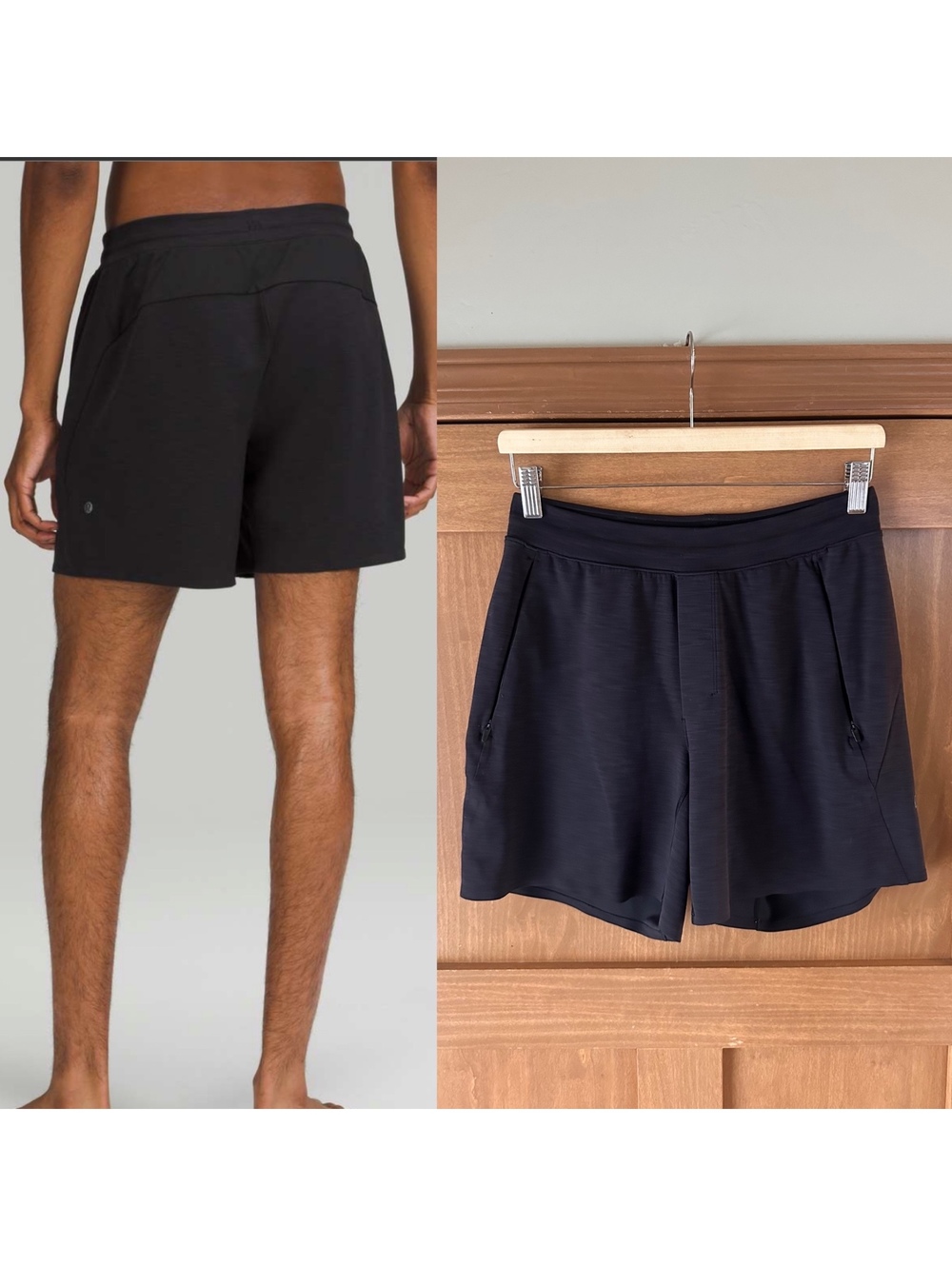Lululemon Balancer Shorts 6" Everlux in Heathered Black Men’s Small LM7ATJS